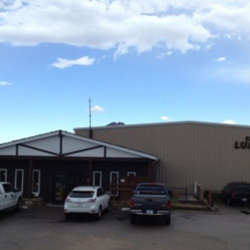 A beige industrial building with 